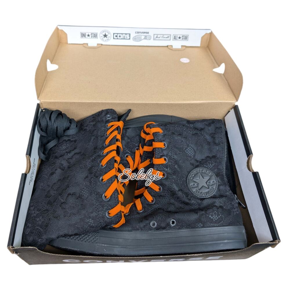 Converse CTAS XXHI Lace Black Orange Knee High Sneaker Boot Womens 11.5 NEW - Picture 8 of 10
